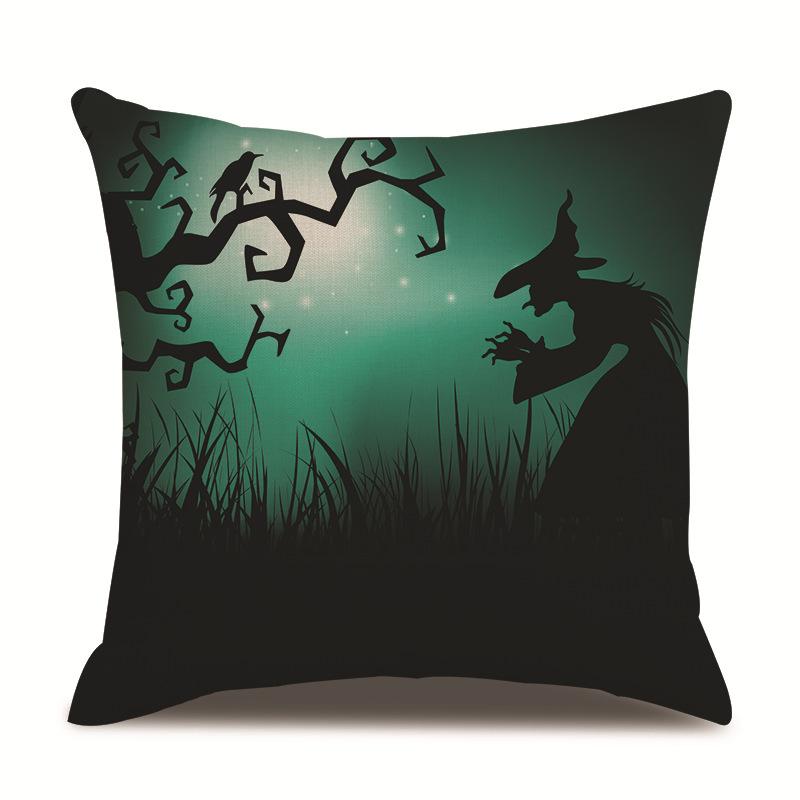 Halloween Linen Pillow Cover Printed Pillow Cover