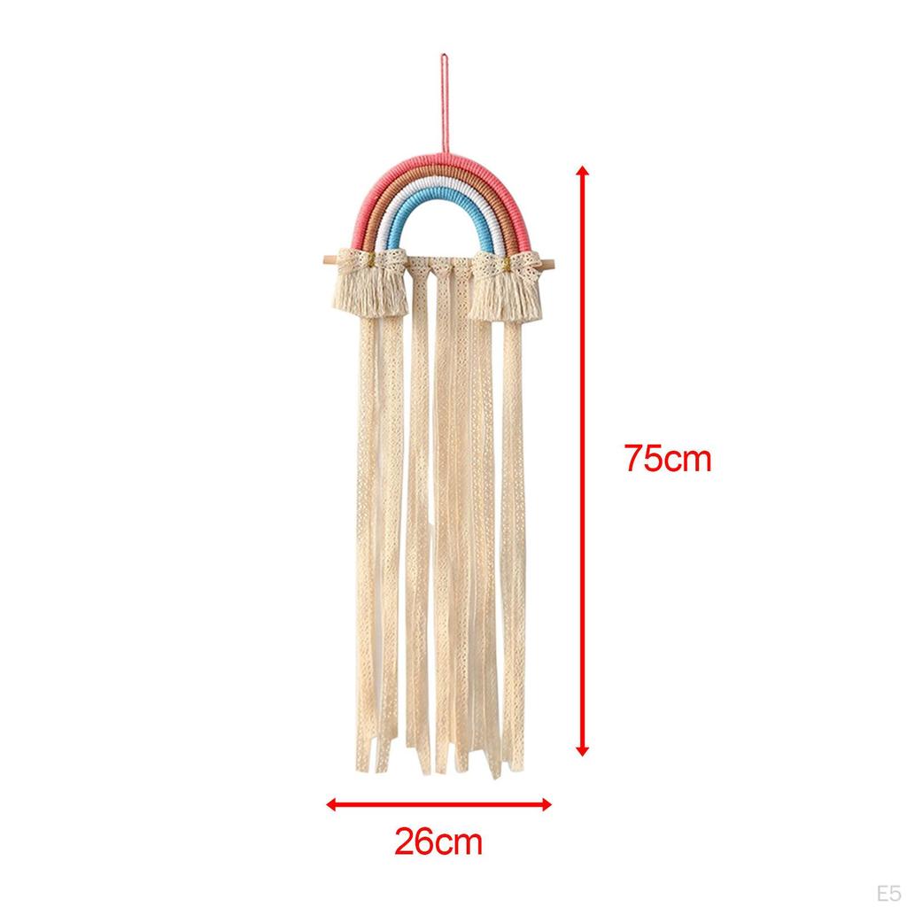 Boho Hair Bow Organizer for Girls - Stylish Wall Decor Headband Storage and Clip Display