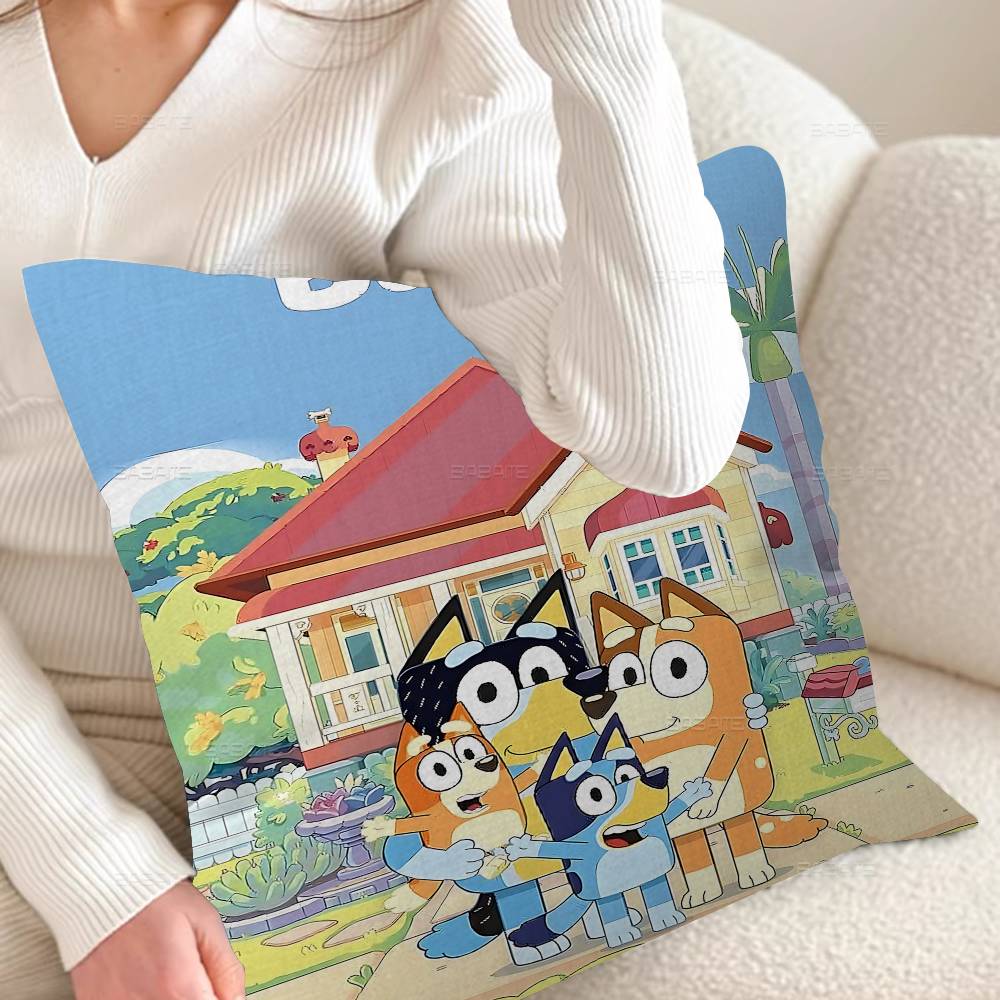 Cartoon B-Blueys Stitch Glücksdrache Kissenbezug Sofakissenbezug Heimzimmer Dekoration Kindergeschenk