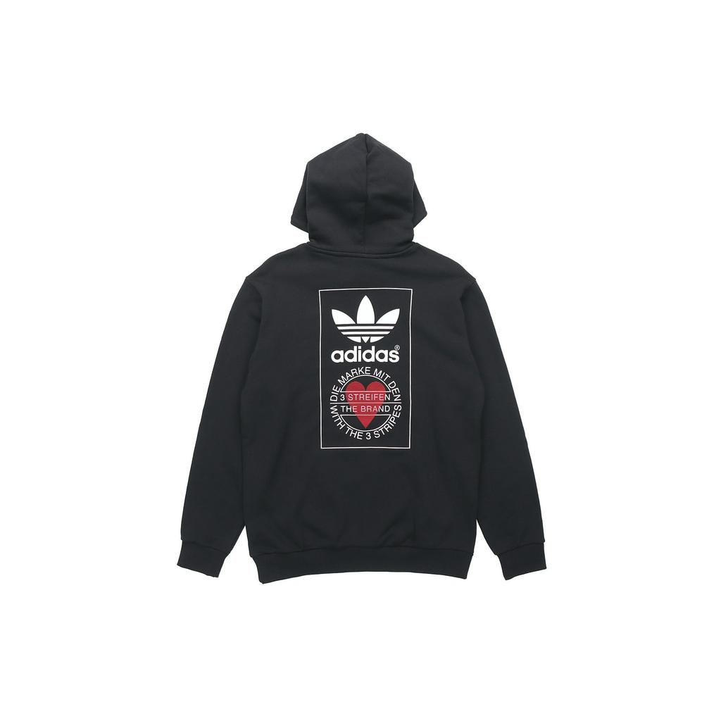 adidas Oryginalna bluza z kapturem z serii walentynkowej z logo z nadrukiem na plecach Męskie topy czarne GK7164
