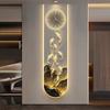 Modern Design Entrance Hall 3D Wall Clock Villa Mute Digital Clock Corridor Wall Decor Decoration Golden LED Light Painting