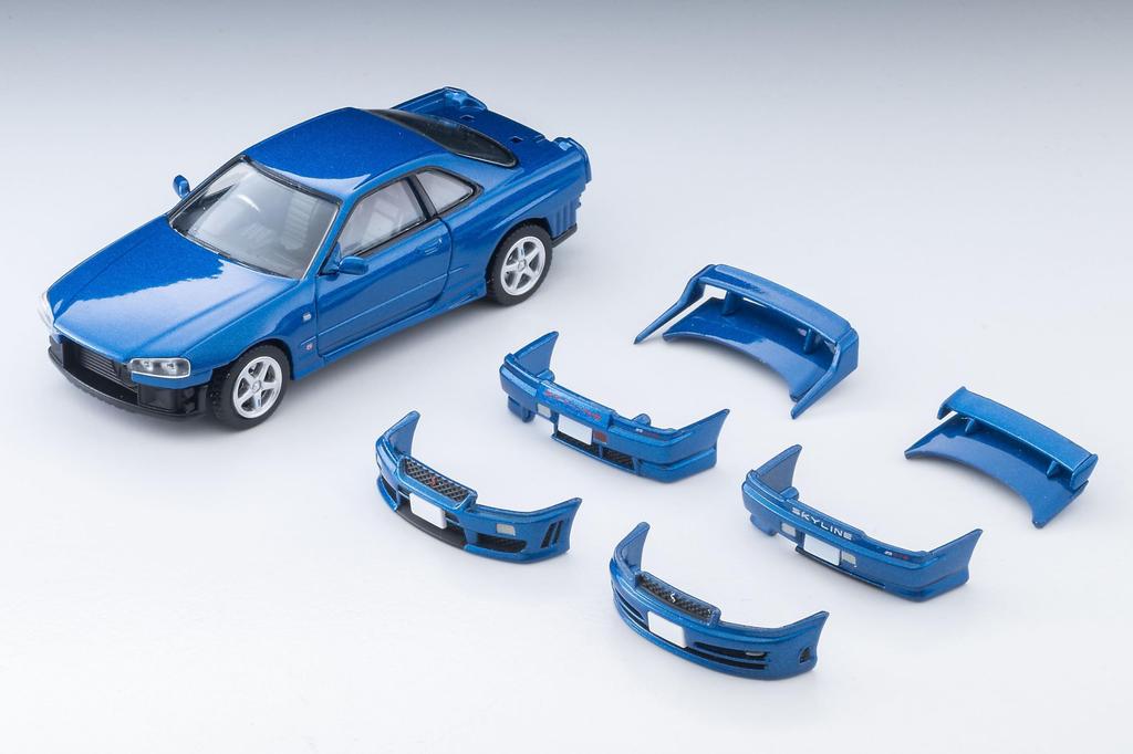 TOMYTEC Tomica Limited Vintage Neo Scale Nissan Skyline Sports Coupe 25GT TURBO with Optional 2000 Finished 335306 1/64 LV-N353b 2-Door Parts, Blue,