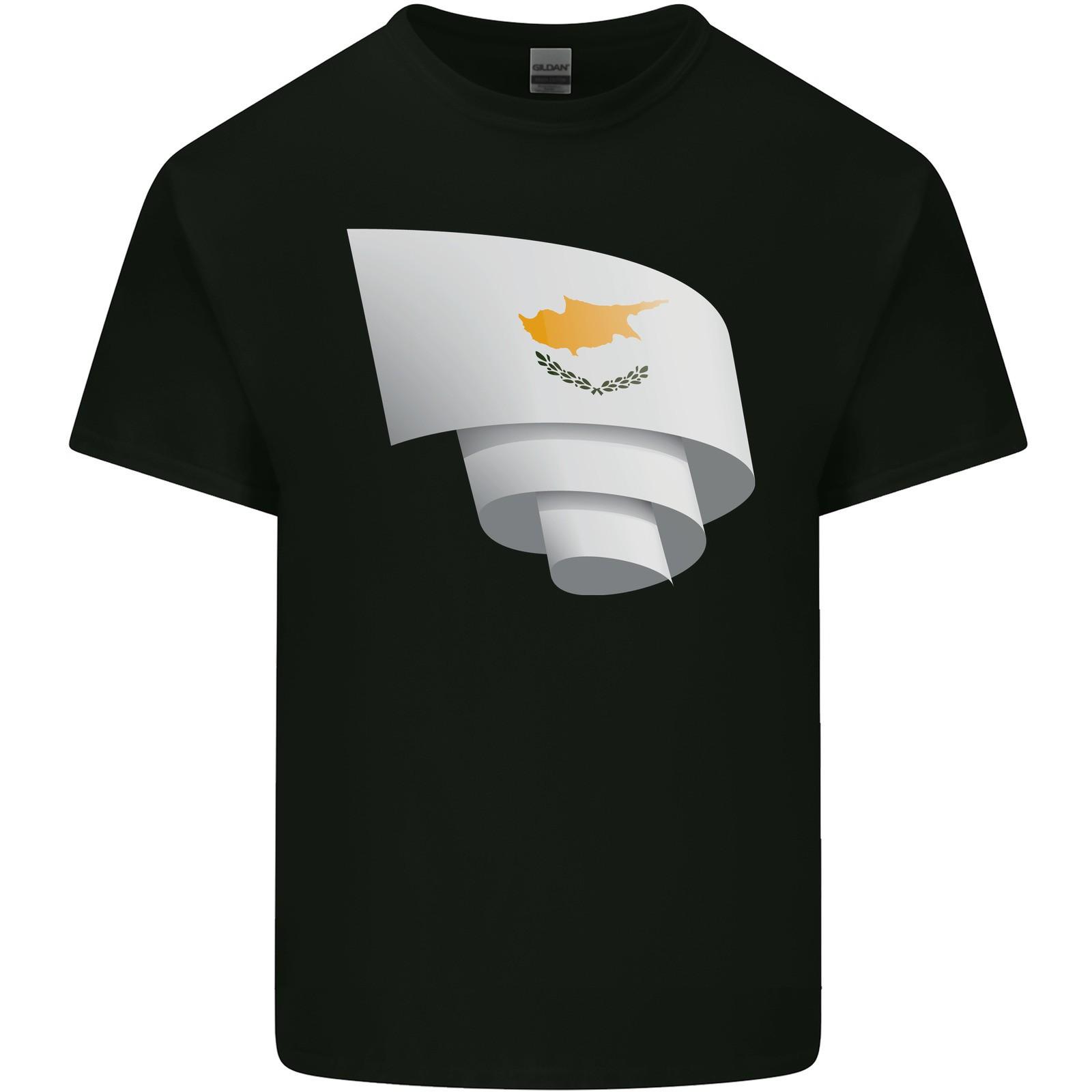 Curled Cyprus Flag Cypriot Day Football Mens Light Cotton T-Shirt S