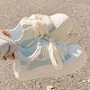 Girls' White Spring 2026 Breathable Thick-Sole Casual Sneakers, Non-Slip & Fashionable