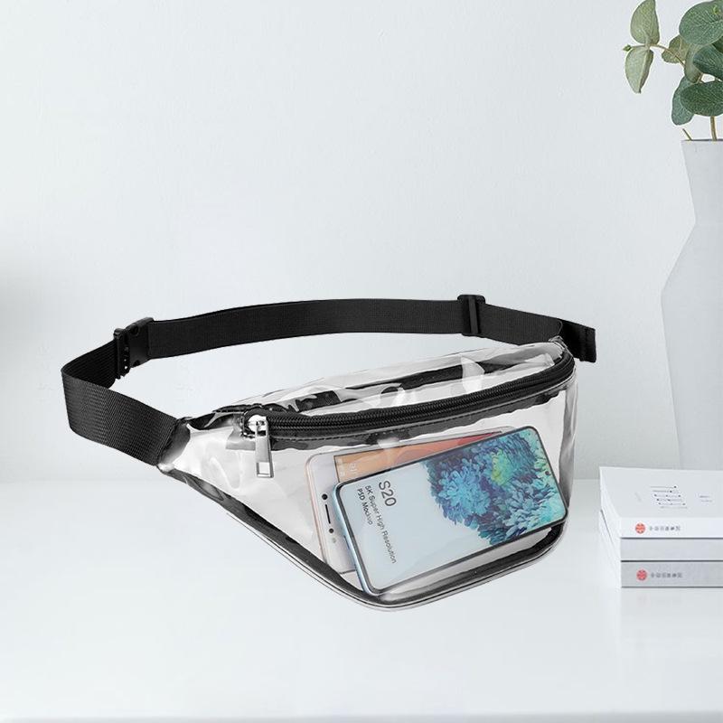 Clear PVC Waist Bag - Unisex Travel, Makeup, Sports & Mountaineering Accessory