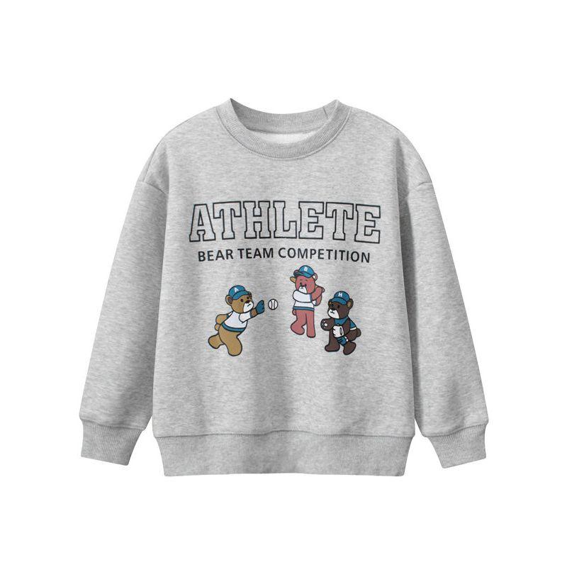 Children's Brand Export Clothing, Children's Fleece-Lined Sports Sweatshirt with Cartoon Bear, New Autumn and Winter Style for Boys and Girls Students