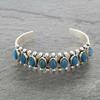 Bohemian Turquoise Floral Open Bangle Bracelet for Women