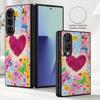 Colorful Graffiti Love Heart Case For Samsung Galaxy Z Fold 8 Ultra 7 6 5 Fold8 Fold7 Fold6 Luxury Leather Skin Hard Folding Phone Cover