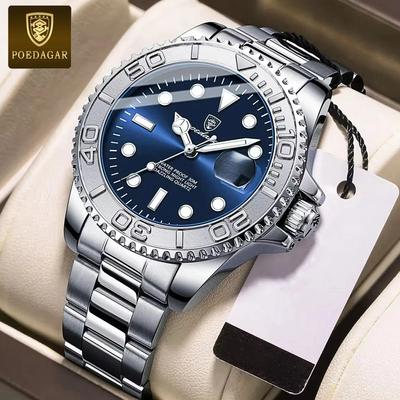 Luxury Man Wristwatch Luminous Waterproof Date Men Watch Stainless Steel Men's Quartz Watches Casual Male Clock