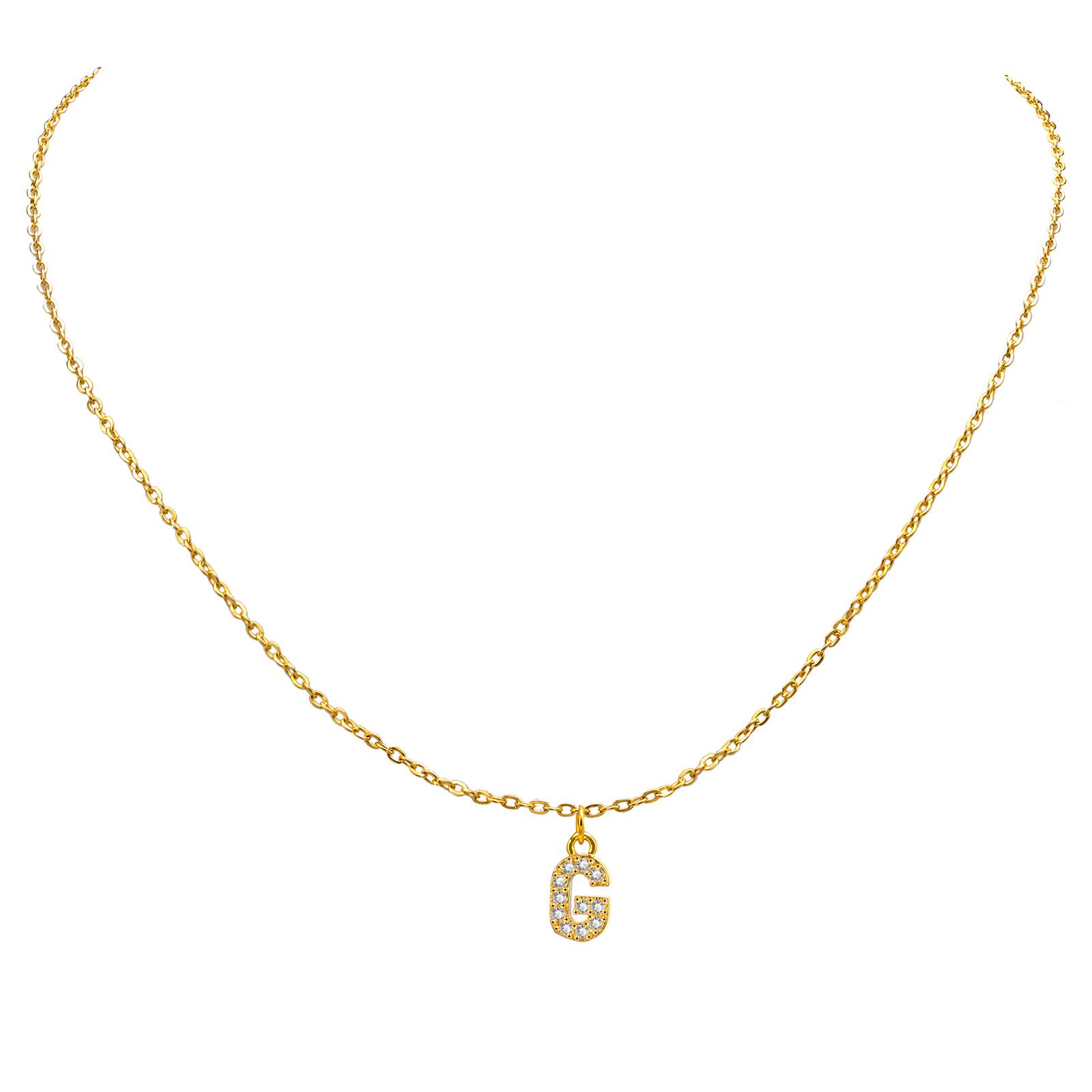 

Custom Personalized Name Necklace for Women, Initial Letter Pendant Zircon Necklace, Stainless Steel Wholesale Jewelry