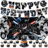 Star Birthday Party Decorations Kit with Banner Balloons Cake Toppers and Fringe, Boys Girls Themed Party Supplies