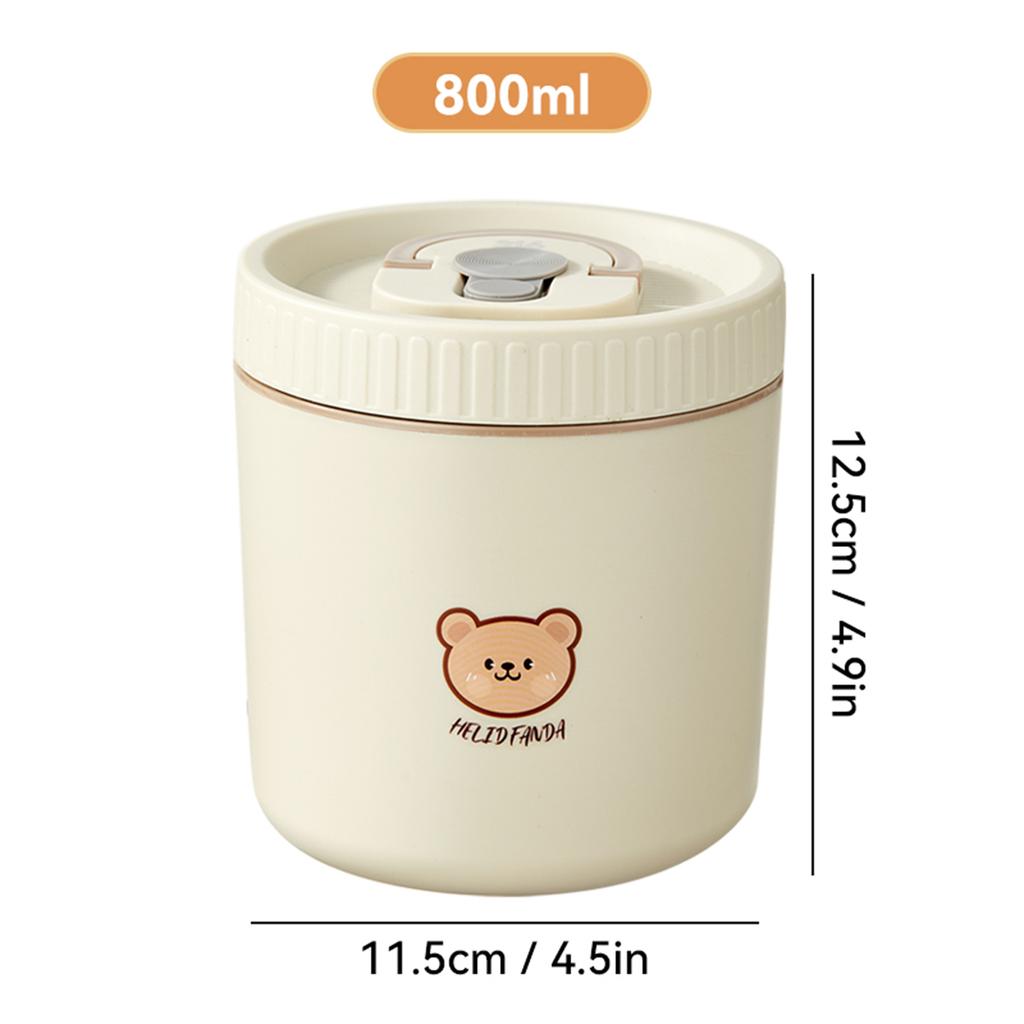 WORTHBUY Cute 304 Stainless Steel Thermal Bento Box With Handle Leak Proof Lunch Box Microwave Food Container For Students Adult