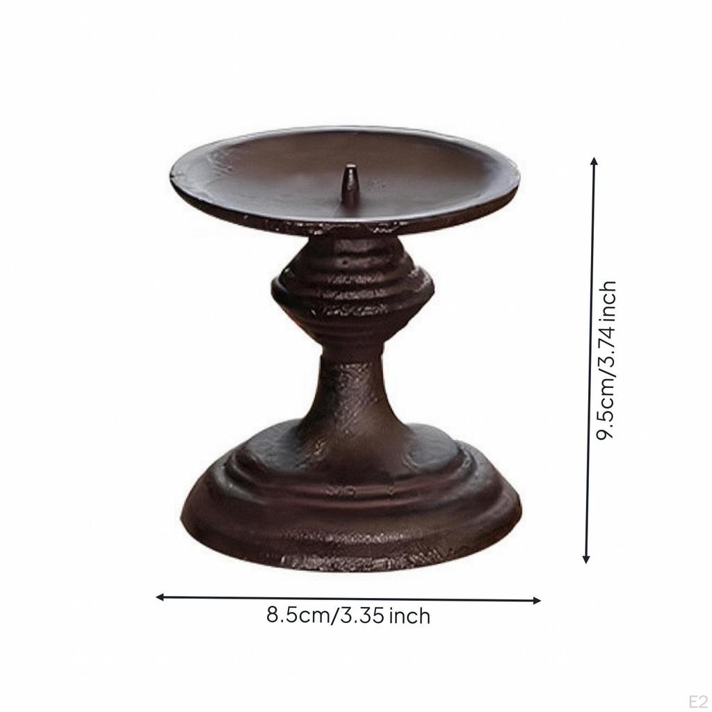 Tabletop Candle Holder Antique Metal VintageStyle Candlestick for Dining Table,