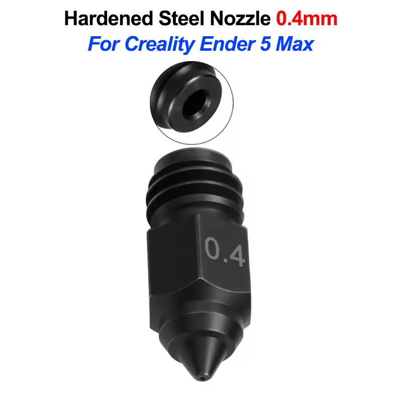 3D Printer Parts for Creality Ender 5 Max Hardened Steel Nozzle 0.4 0.6 0.8mm Hotend Nozzles 450℃ Harden Extruder for Ender5 MAX