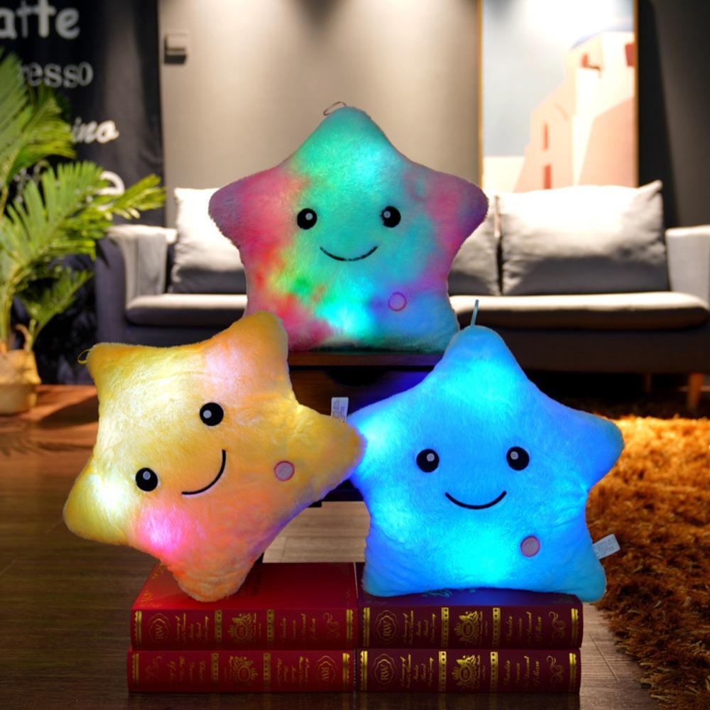 New LED Electronic Star Plush Toy Soft Star LED Star Doll Toy Baby Kid Toys Home Decoration Soft Star Pillow