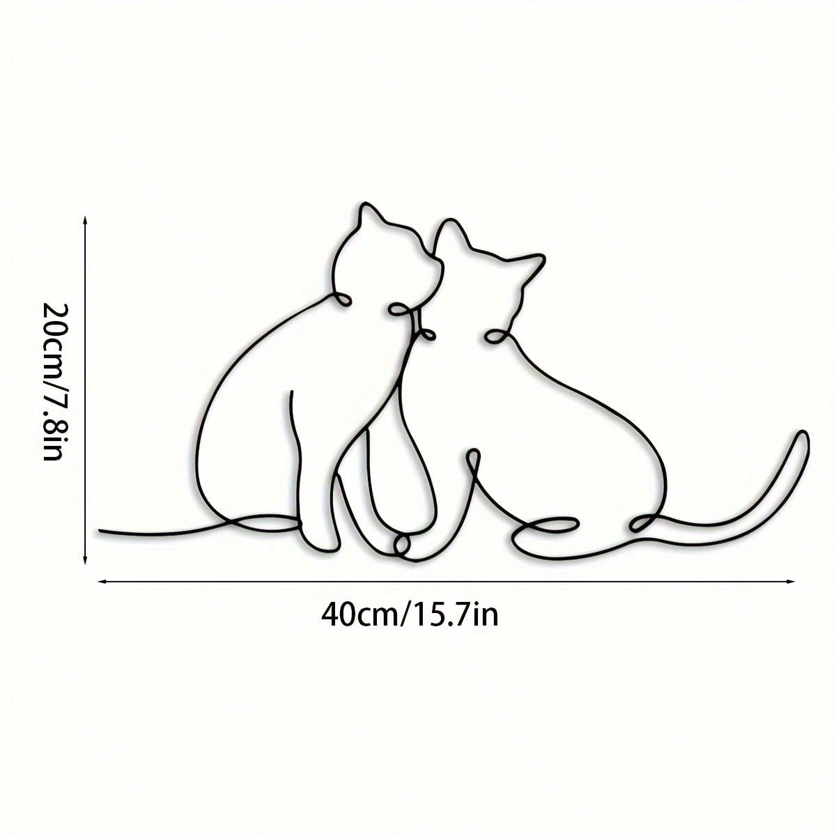 

Elegant Cat Silhouette Metal Wall Art for Indoor Outdoor Home Decor Sign 20x40