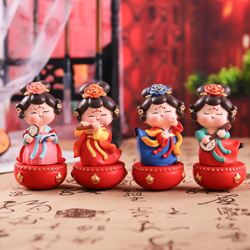 Large Roly-Poly Tang Dynasty Lady Ornament - Home Entrance & Festival Gift
