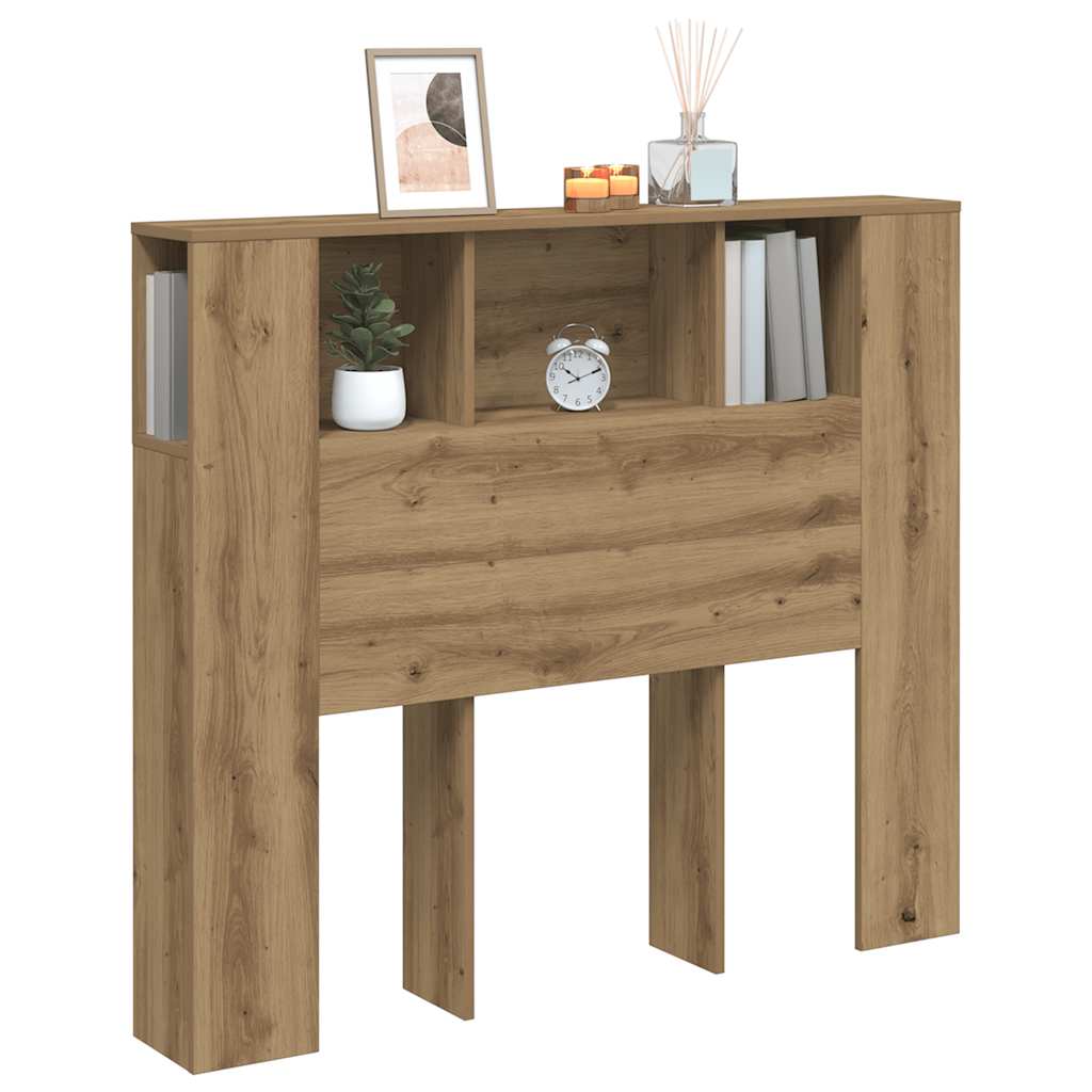 Headboard with Shelves Artisan Oak 120x19x104.5 cm Particleboard