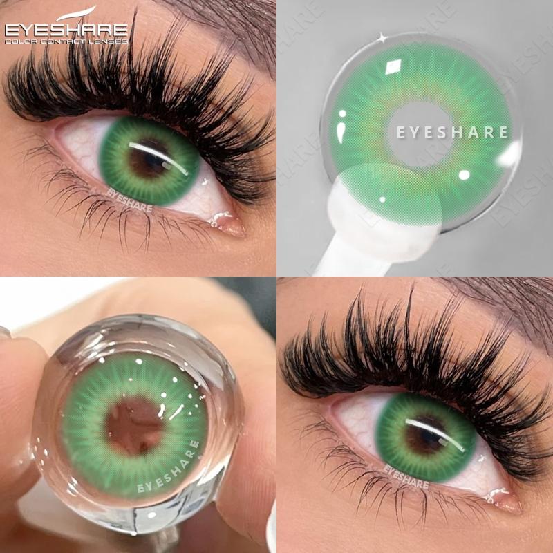 Eyeshare 2ks/pár Kontaktní čočky řady NICOSIA Roční zelené čočky 14,2 mm Modré oči Čočky Módní kosmetika Žáci