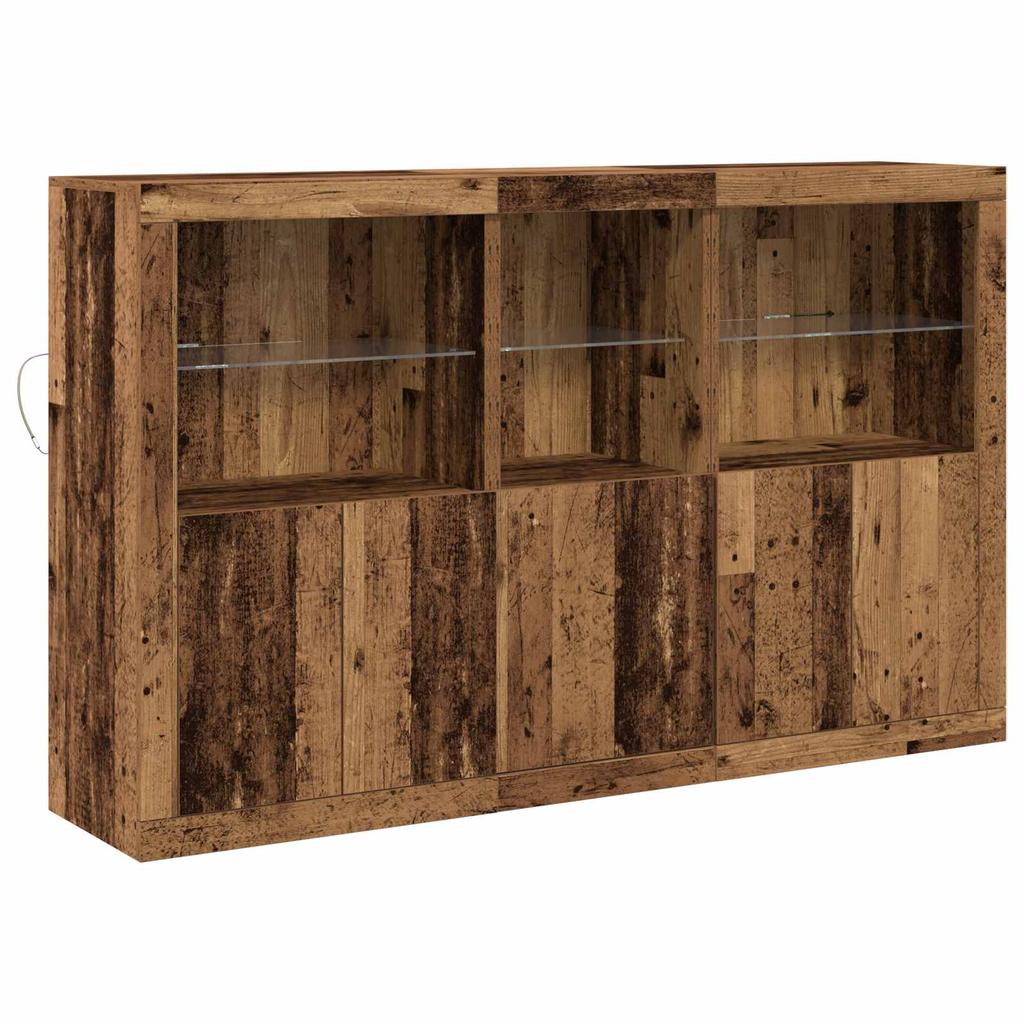 LED Sideboard Reclaimed Wood Look 162 x 37 x 100 cm Engineered Wood