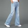 Erkek Orta Bel Flared Jeans Boot Cut Bacak Flared Gevşek Fit Yüksek Bel Erkek Tasarımcı Klasik Denim Jeans