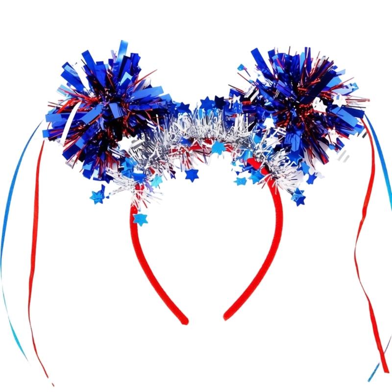 Patriotic Headband For Independence Day With Stripes Design Comfortable Plastic Hair Accessories For Adults Kids