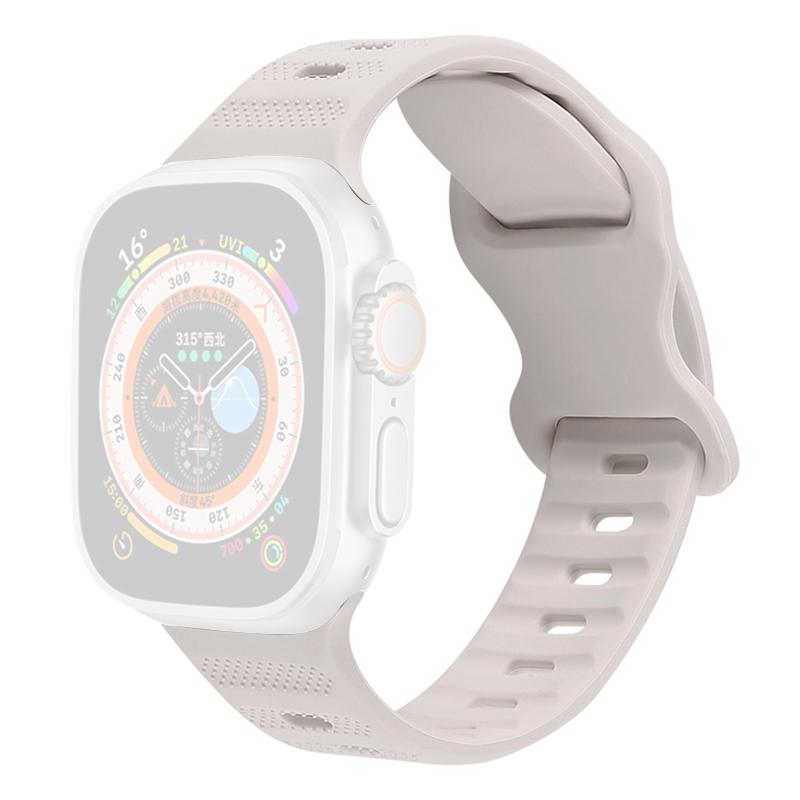 Watch Strap for Apple Watch Series 10 42mm/9 8 7 41mm/SE (2023) SE (2022) SE 6 5 4 40mm/3 2 1 38mm Silicone Watch Band Butterfly Buckle Wrist Strap