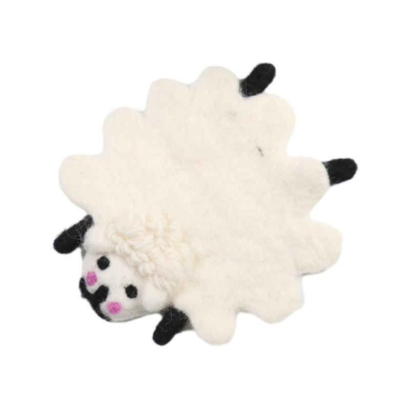 Funny Animal Decor Coffee Table Decorations Drink Cup Holder Funny Cartoon Cat Coaster Wool Felt Dinging Table Cup Pad