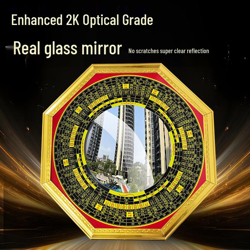 Pure Copper Bagua Convex Mirror for Home & Shop Décor