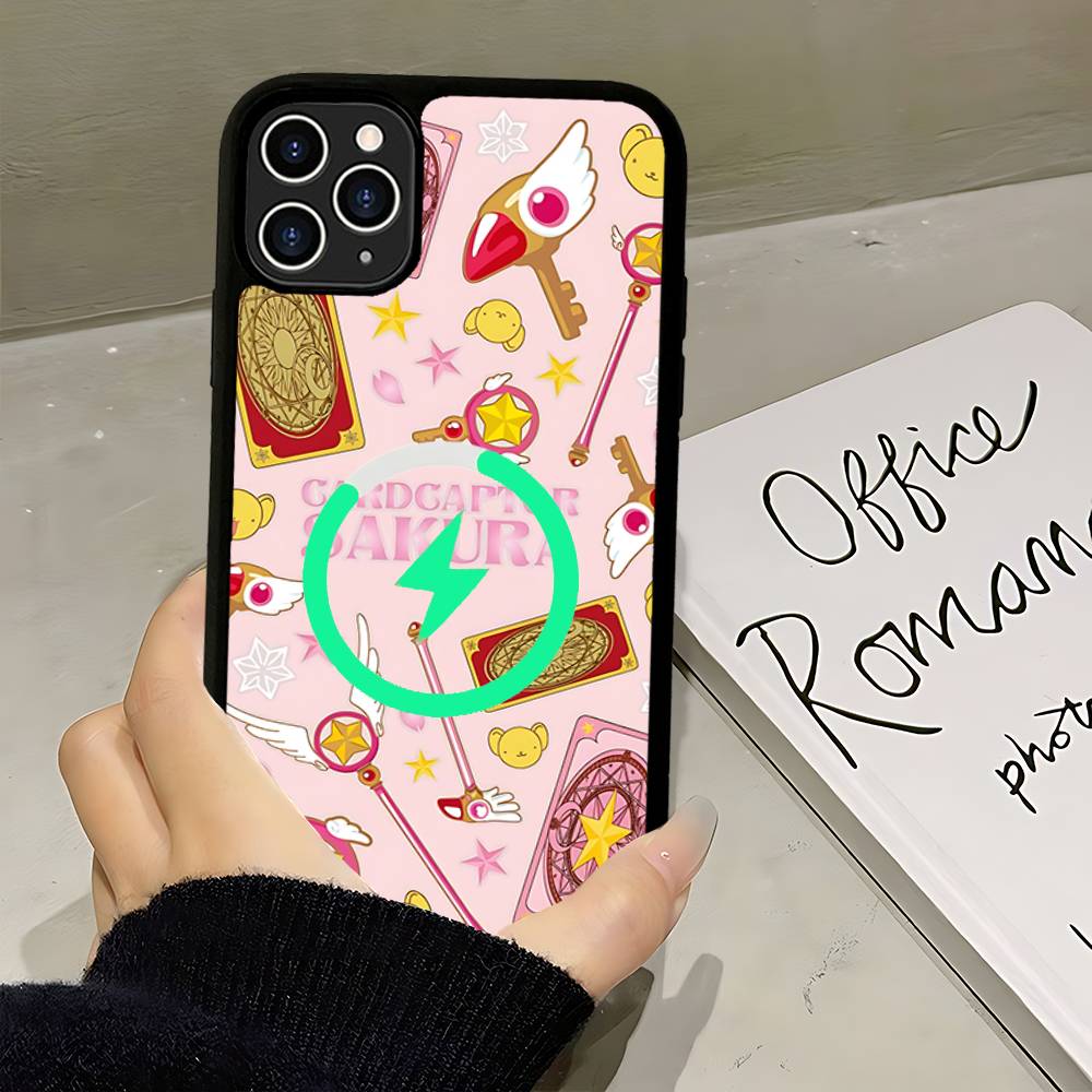 Anime C-CardcaptorS S-Sakura For Magsafe Magnetic Phone Case Wireless PC+TPU For IPhone 11 12 13 14 15 16 17 Pro Max Plus