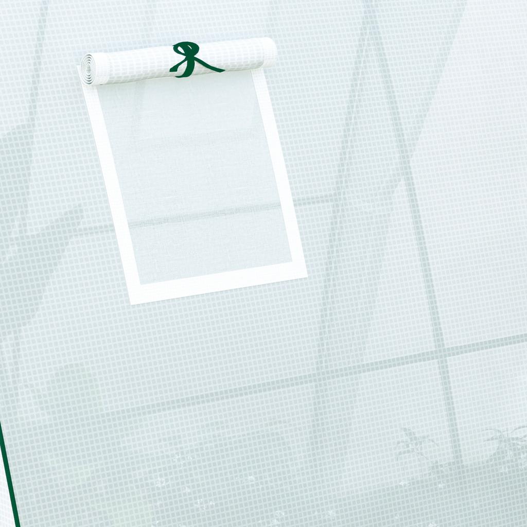 Polytunnel Greenhouse with Sandbags, Walk-In Tunnel Green House with 2 Doors and Screen Windows, 1.8 X 1.8 X 2m, White