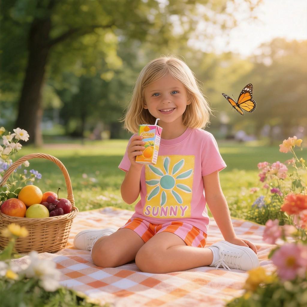 Girl Summer Cotton Pajamas Set With Cartoon Pattern For Kids