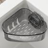 Suction Cup Corner Sponge Holder With Drain Holes Waterproof ABS Plastic Organizer For Kitchen Sink Bathroom Storage