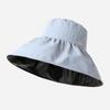Sommer Damen Reise Flodable Strand Sonnenhut Frauen 14 cm Breite Krempe Eimer Hut Weibliche UV Schutz Visier Hut Gril täglichen Frühling Hut