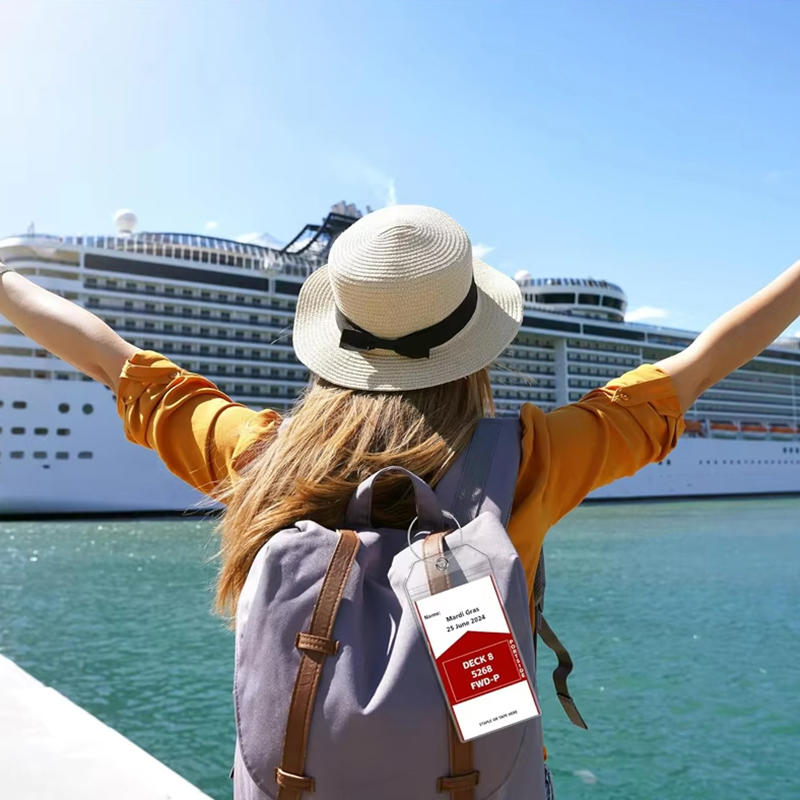 5PCS Luggage Tag Holder Waterproof Zipper Clear PVC Plastic Accessories Stainless Steel for Travel