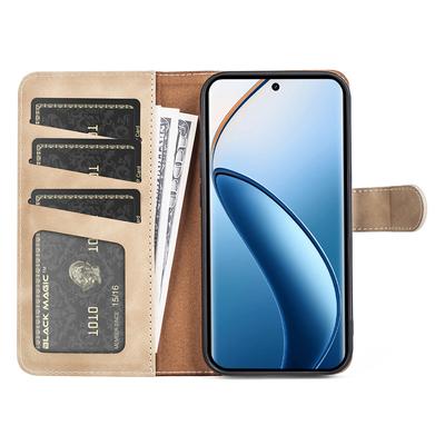 For Realme 12 4G/12+ 5G Case Color Splicing Leather Phone Cover with Wallet Card Slots