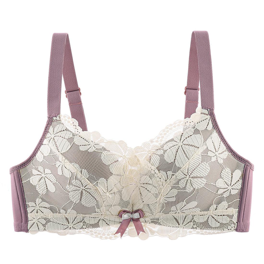 

fashion Splicing whole lace underwear gathering bow versatile lace bra 70