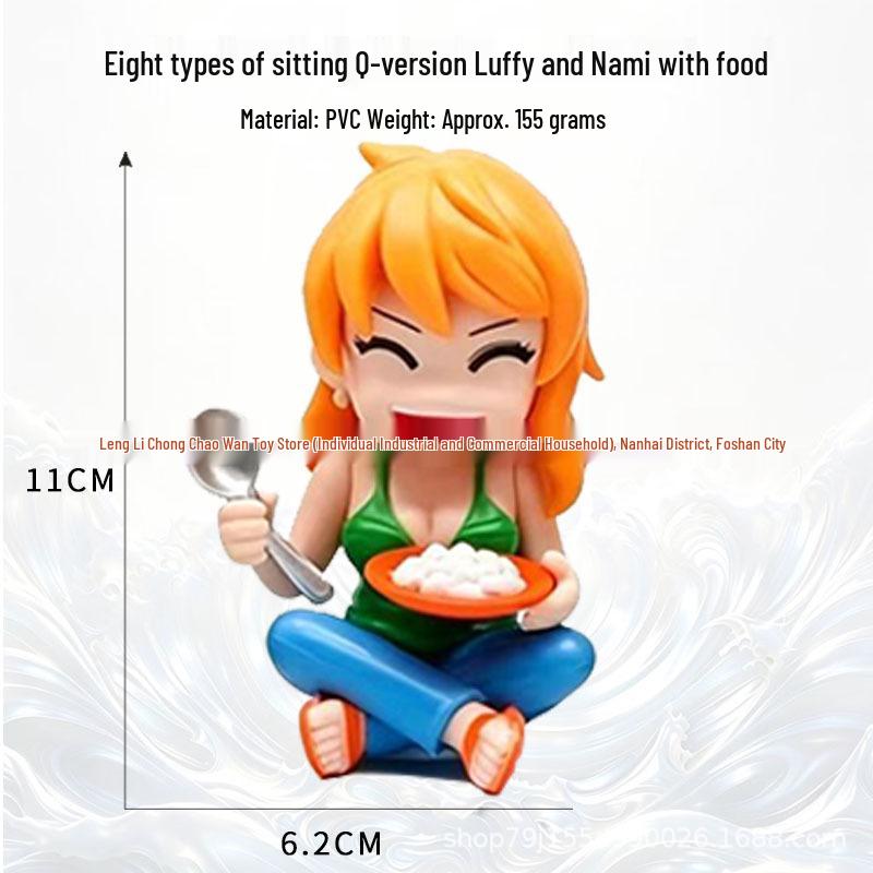 One Piece: Eight Character Model Figures - Luffy, Zoro, Nami & More