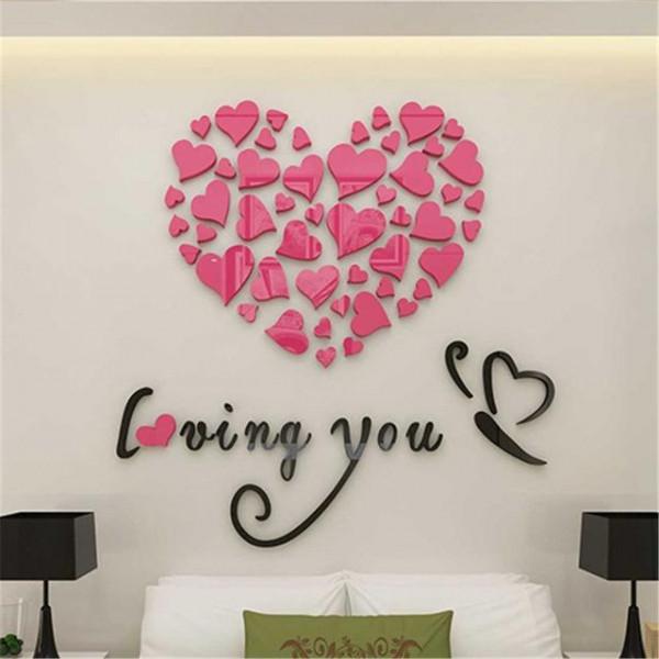 Buy Wall Sticker Love Heart Diy Removable Wall Decals Room Decorations ...