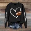 Women's Fashionable Casual Long-sleeved Rugby Printed Round-neck Top
