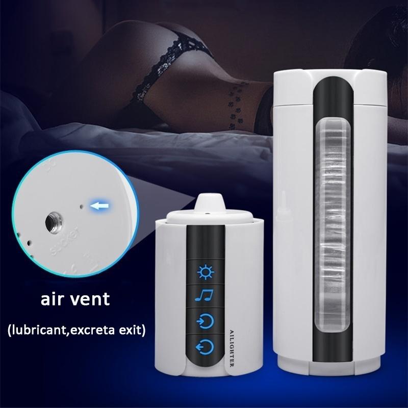 New Male Electric Masturbator Sucking Male Masturbator Heating Masturbation Cup Larger Size Hands Free Ass 6 Vibrating Modes 6 Sexy Voice Sex Toys