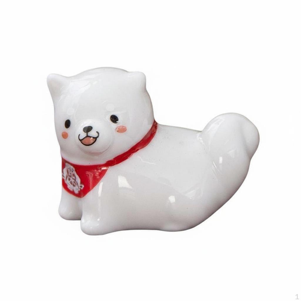 Japanese Dog Chopstick Rest Creative Gift Pup Holder Smooth Glaze Finish Cute