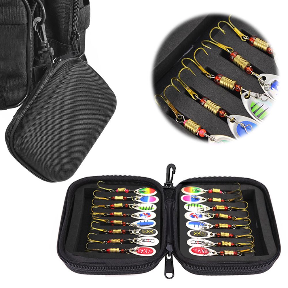 16pcs Fishing Spoons Lures Metal Baits Set for Trout Bass Casting Spinner Fishing Bait with Storage Bag Case
