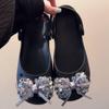 New Crystal Butterfly Shoe Charm Fashion Black Large Bow Shoe Decoration Set Women's Ballet DIY Shoes Charms Pack
