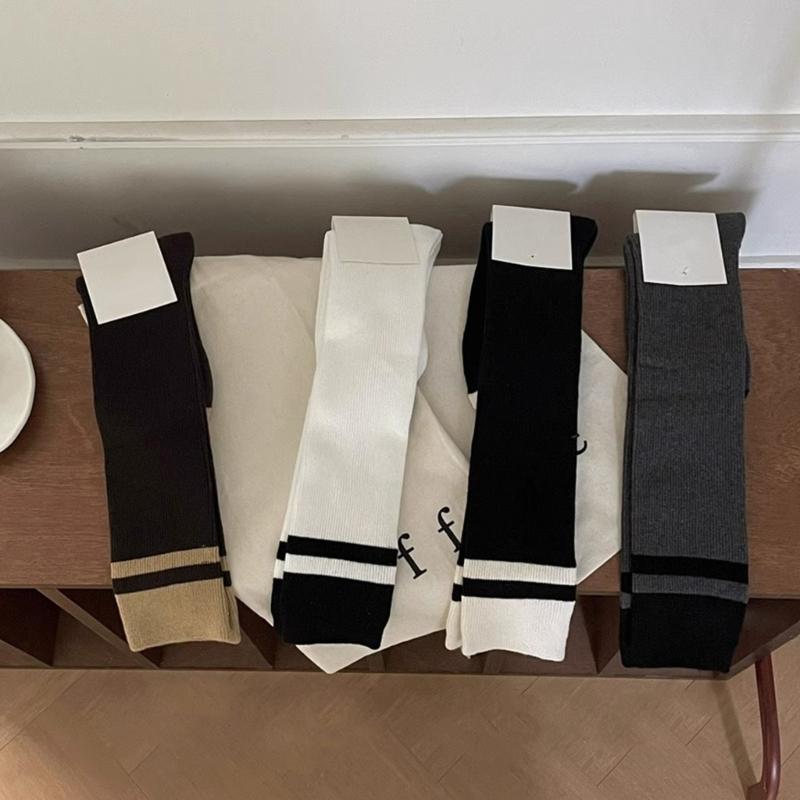 Women's Cotton Boot Socks Knee High Socks JK Preppy Calf Socks Simple Color Block Striped Knee High Stockings Gifts
