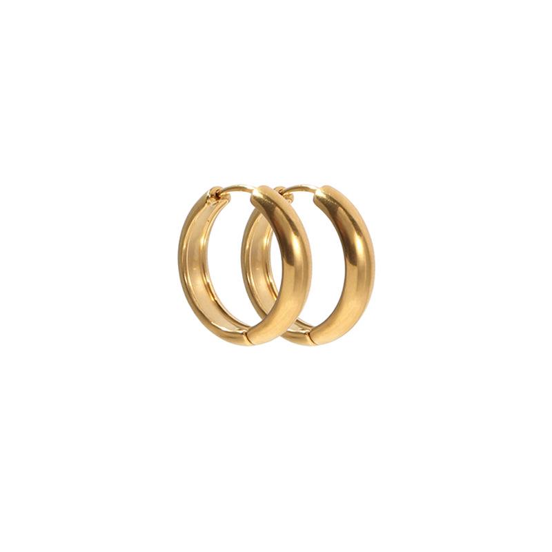 Elegant Gold Stainless Steel Earrings - Versatile, Trendy, and High-Class Jewelry for a Sophisticated Look.