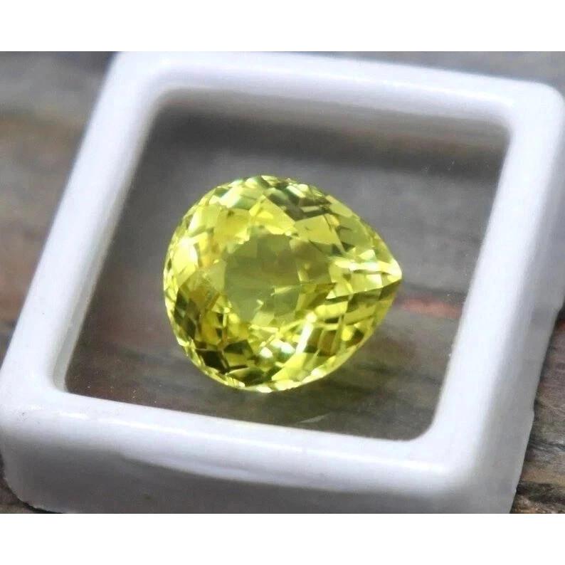 11+ Ct Natural Awesome Yellow Sapphire Ceylon Pear Cut Beautiful Gemstone