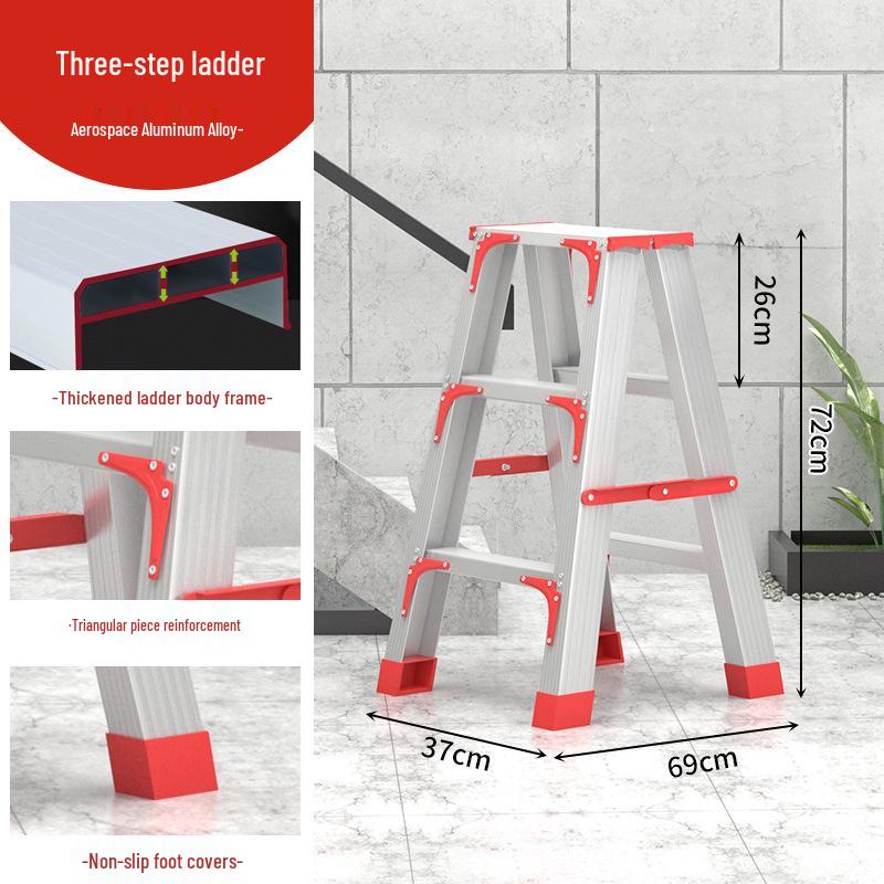 Extra Thick Aluminum Alloy Folding Herringbone Ladder for Home and Engineering Use