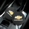 EII3   2Pcs Car Carbon Leather Water Cup Pad Anti Noise Coaster Mat For Chevrolet Silverado Camaro Tahoe Equinox Suburban Cruze Malibu