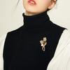Women Alloy Brooch Pin, Tulip Shape Lapel Badge with Imitation Pearl Rhinestones Inlaid, Brooch Versatile Accessory for Sweaters Collars Hats Bags